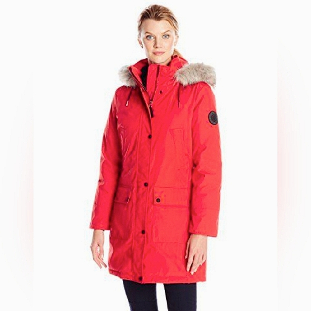 CALVIN KLEIN Goose Down Winter Parka Coat CK Performance Mid Length Insulated XL